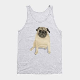 Pug Illustration Tank Top